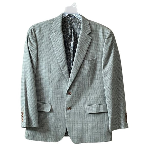 Ralph Ralph Lauren Beige Multicolor Houndstooth 43 Regular - Picture 1 of 5